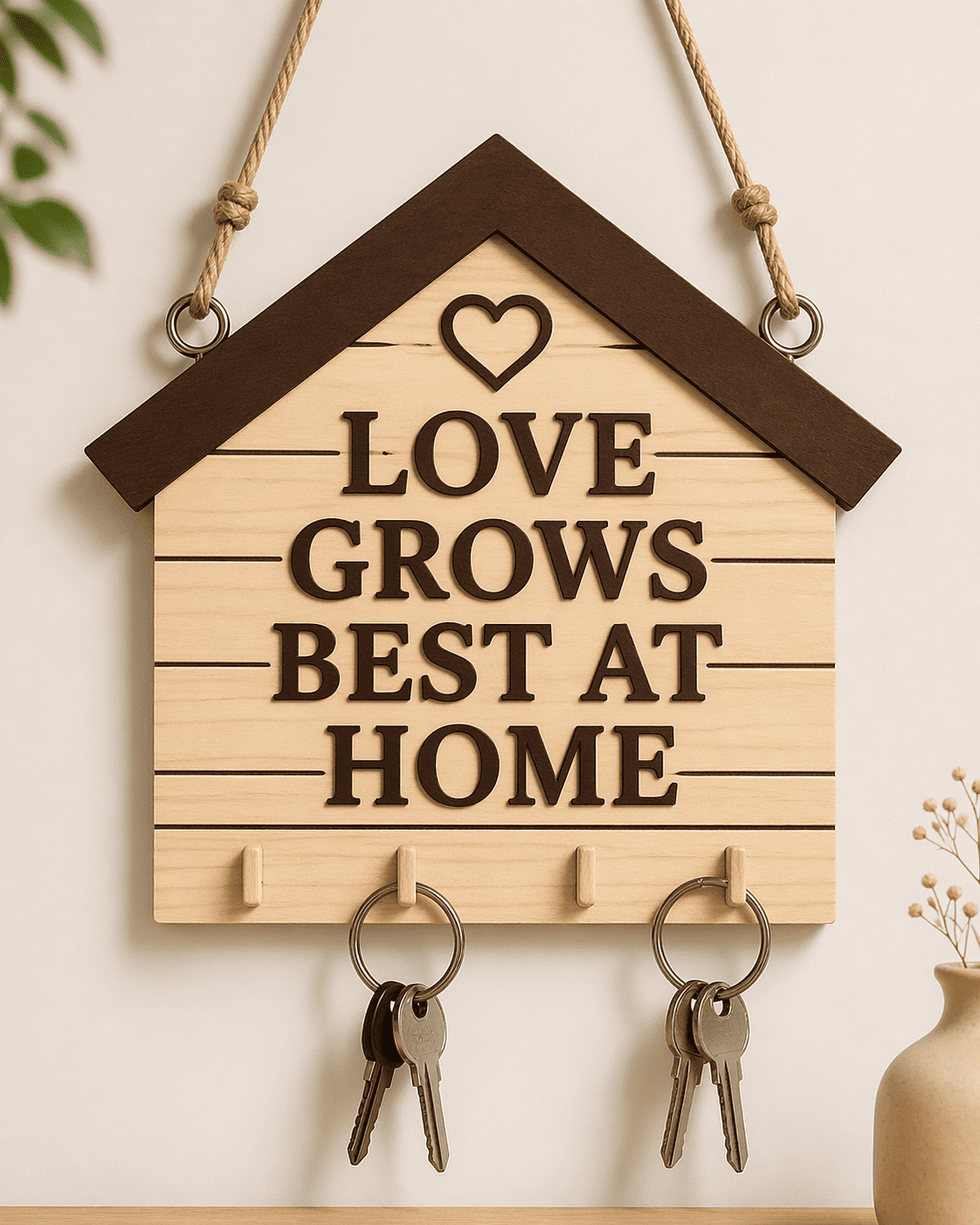 Porte-clés maison Love Growth