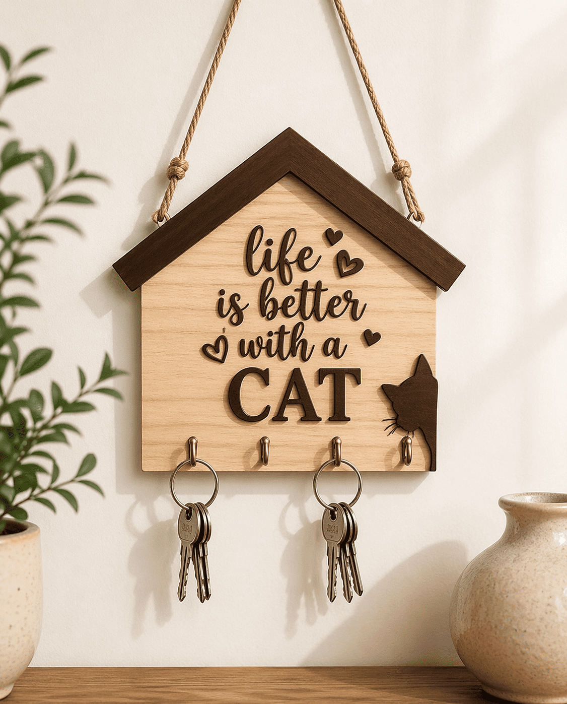 Porte-clés maison Cat Place