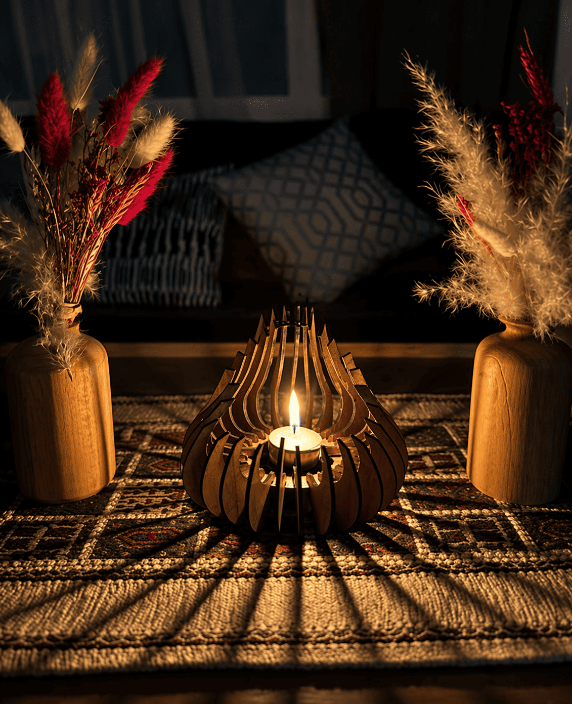 Lanterne à bougie mosaïque