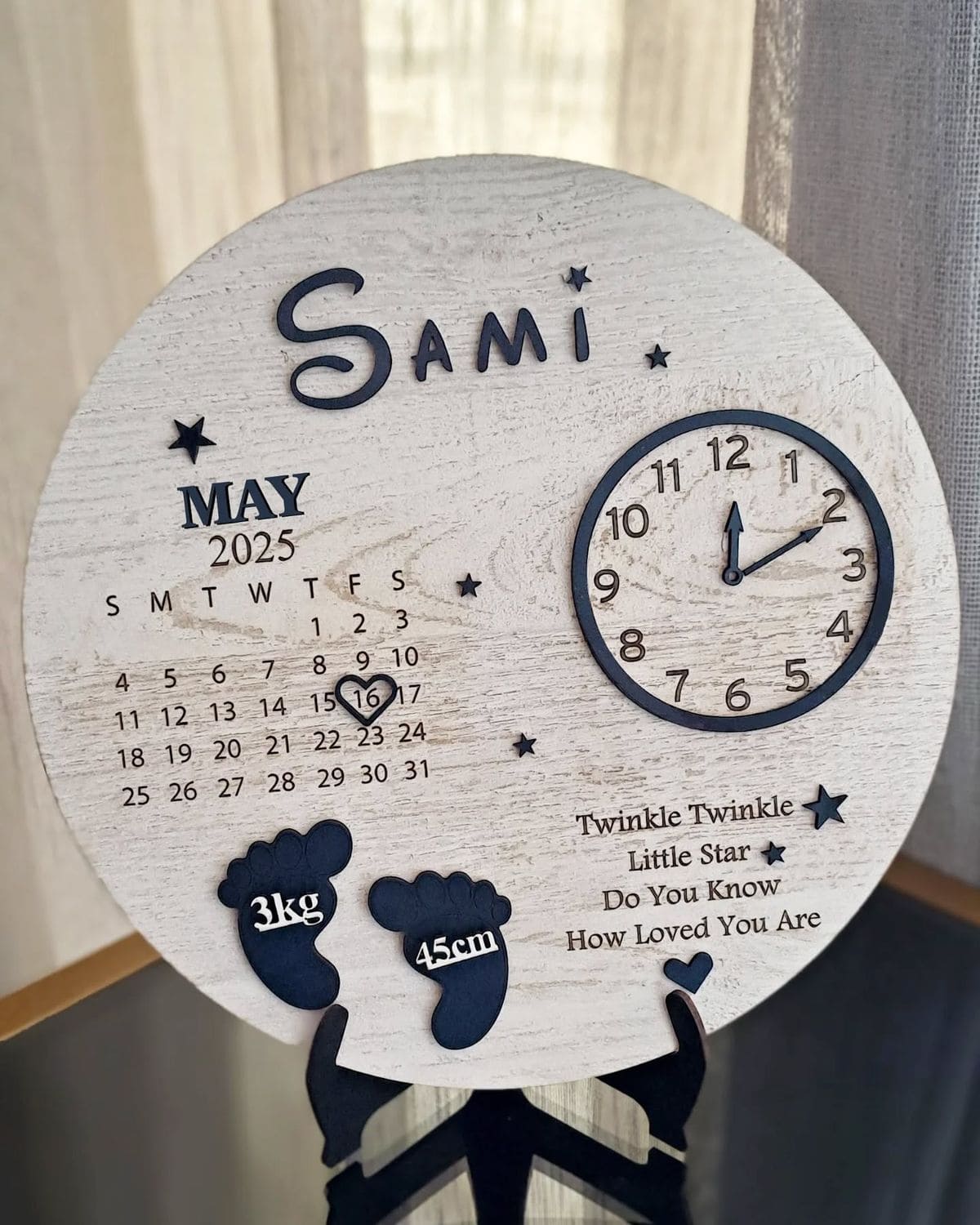 Cadre naissance rond pour garçon