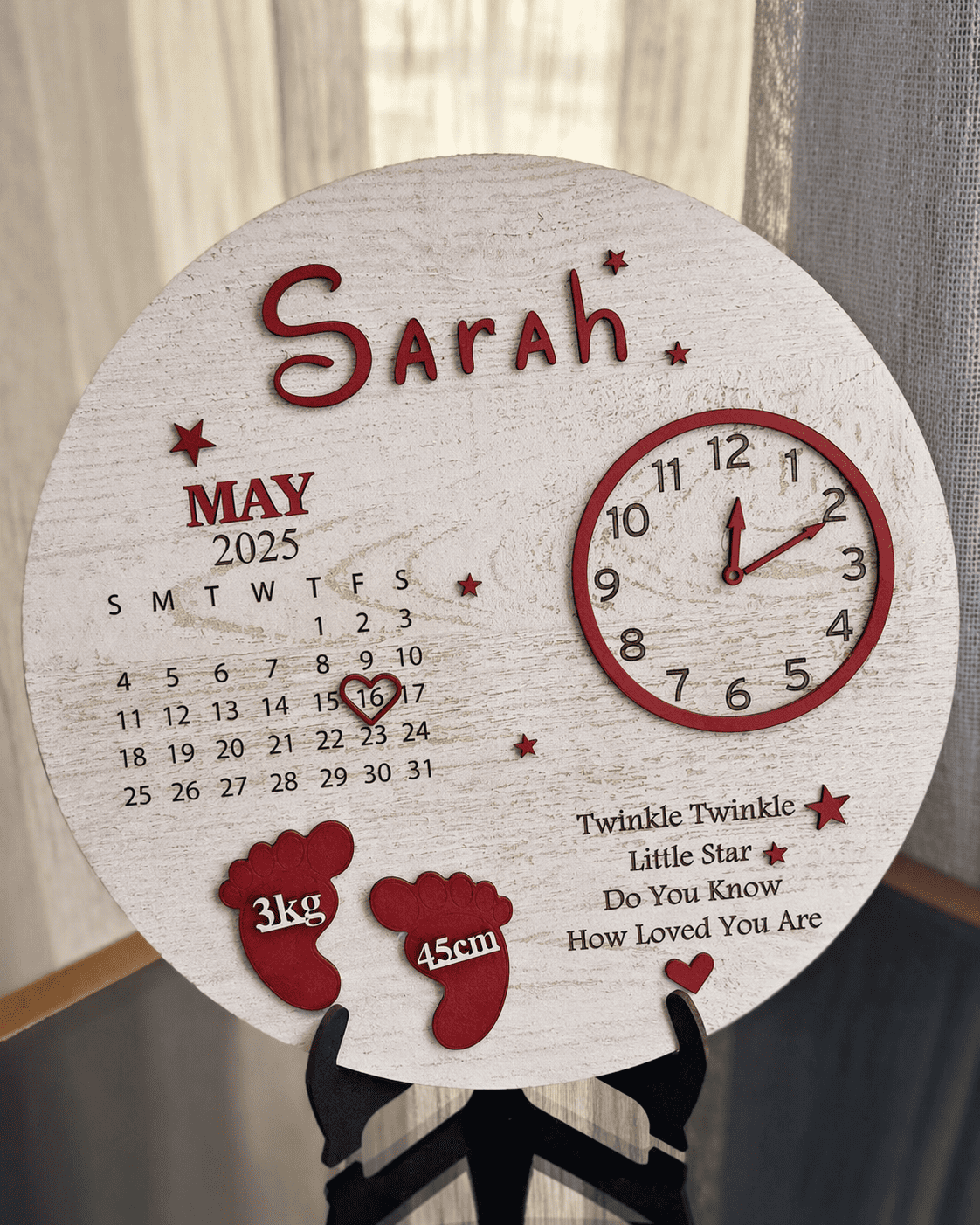 Cadre naissance rond pour fille